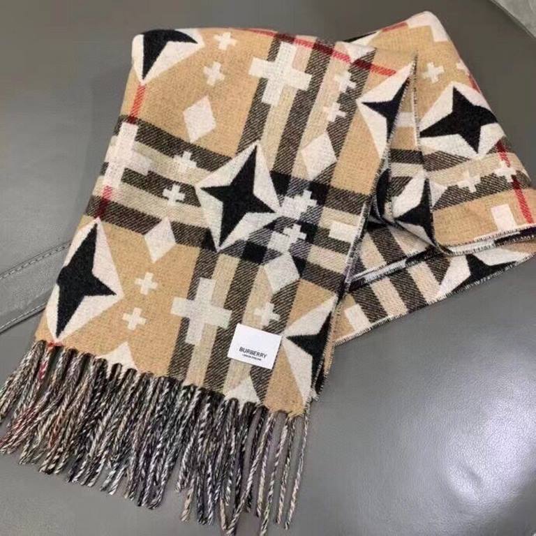 Burberry - Burberry new product Geometric cashmere jacquard scarf, the quality of the hand feel is too good to be true!   high cutting-edge product   absolutely screaming quality   top design models of fashionable big br