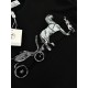 HERMES Hermes 2023 spring and summer new logo logo design couples models short-sleeved T-shirt Customized senior fabrics feel soft and comfortable with elasticity, simple atmosphere, the effect on the body is superb, the