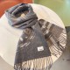 [Bur montage printed cashmere scarf] the latest double-sided large plaid and logo pattern cashmere scarf    one side of the classic cashmere plaid, one side of the insignia letters Logo, completely equal to 2 scarves   c