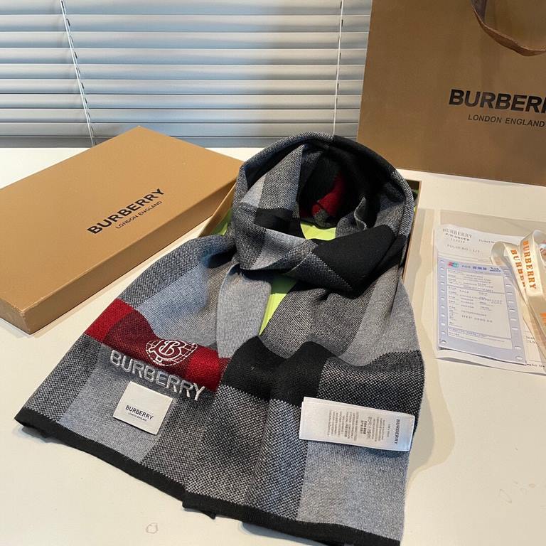 vip recommended Barberry 2022 counter the latest models Tb scarf [top cashmere scarf]   burst models Oh    physical genuinely beautiful   knitted scarf with a fine logo embroidery     the entire scarf color collocation i