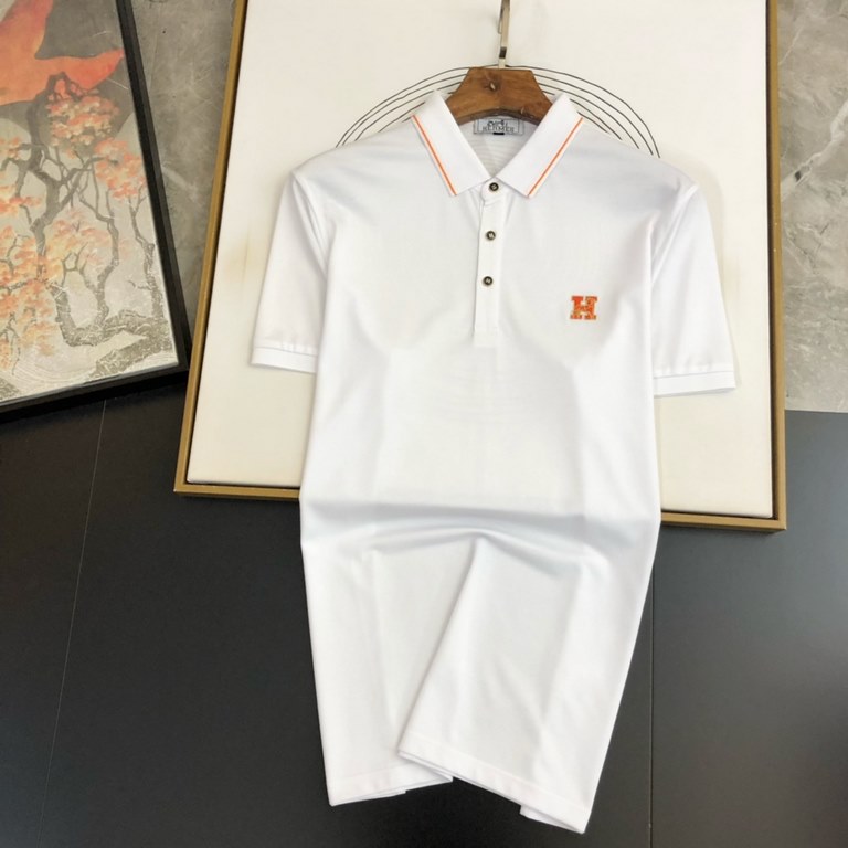 HER Loves 23S Summer Men's Lapel POLO ..... Guest-supplied beaded ground fabric! On the body is not easy to deform Not easy to fade, good body feel ...... Classic H combined with steed embroidery pattern, collar cuffs He