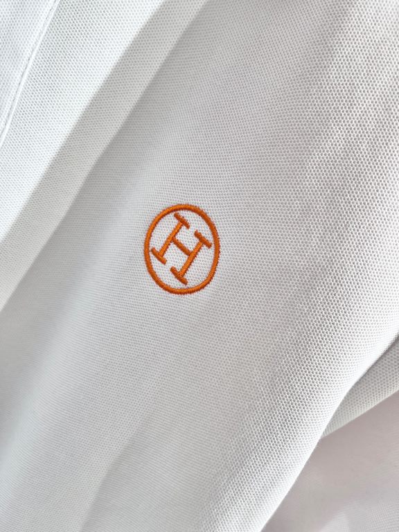 Hermes2023ss new spring and summer, men's high-end business casual polo short-sleeved polo shirt, trading company channel goods, pure pedigree quality, perfect condition as it is! Extremely luxurious design of a platinum