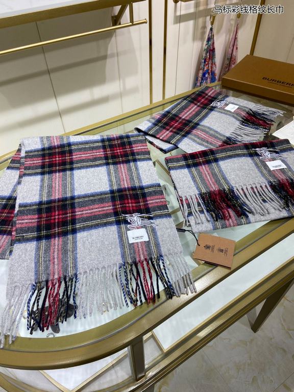 Burberry unisex models [horse label color line plaid long scarf] Europe and the United States model   another that is fashionable and practical long scarf, men and women universal   color matching is very coordinated, 10