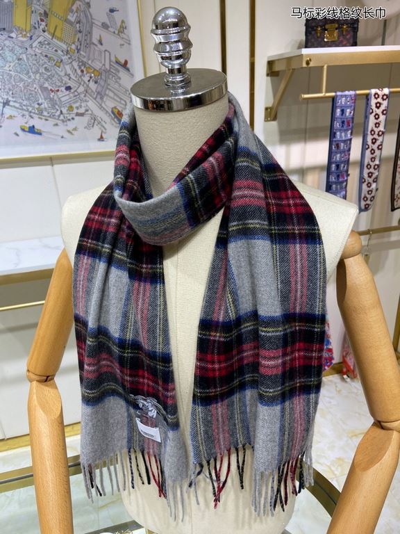 Burberry unisex models [horse label color line plaid long scarf] Europe and the United States model   another that is fashionable and practical long scarf, men and women universal   color matching is very coordinated, 10