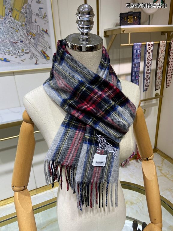 Burberry unisex models [horse label color line plaid long scarf] Europe and the United States model   another that is fashionable and practical long scarf, men and women universal   color matching is very coordinated, 10