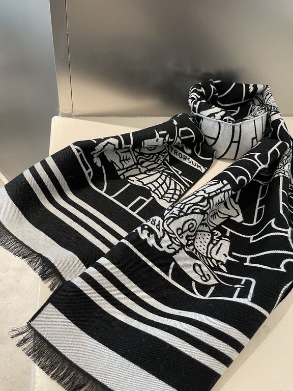 Burberry latest models   cattle full of TB series limited edition models   double-sided jacquard scarf small shawl, men and women with the same models, low-key not flashy, truly high-end boutique   produced in Scotland w