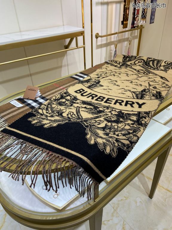 Explosive   Burberry [B War Horse Reversible Long Scarf], all kinds of good-looking, known as Burberry this year's most beautiful models, the most classic jacquard war horse logo  the most beautiful classic color matchin