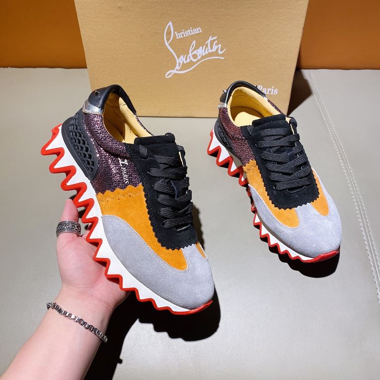 Counter qualityCL willow nail couple models red bottom shoes, christian louboutin christian louboutin christian louboutin original outsole original open mold   Upper using brushed cowhide   breathable mesh Silk sheeps