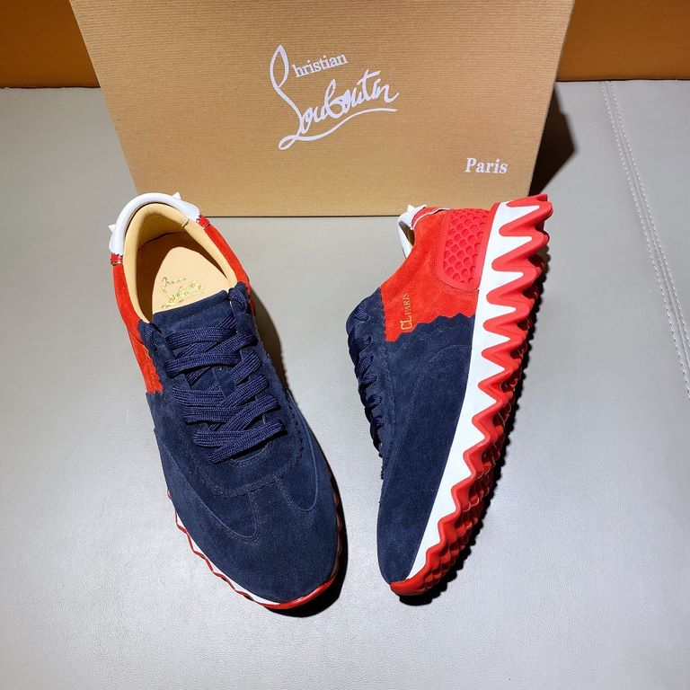 Counter qualityCL willow nail couple models red bottom shoes, christian louboutin christian louboutin christian louboutin original outsole original open mold   Upper using brushed cowhide   breathable mesh Silk sheeps