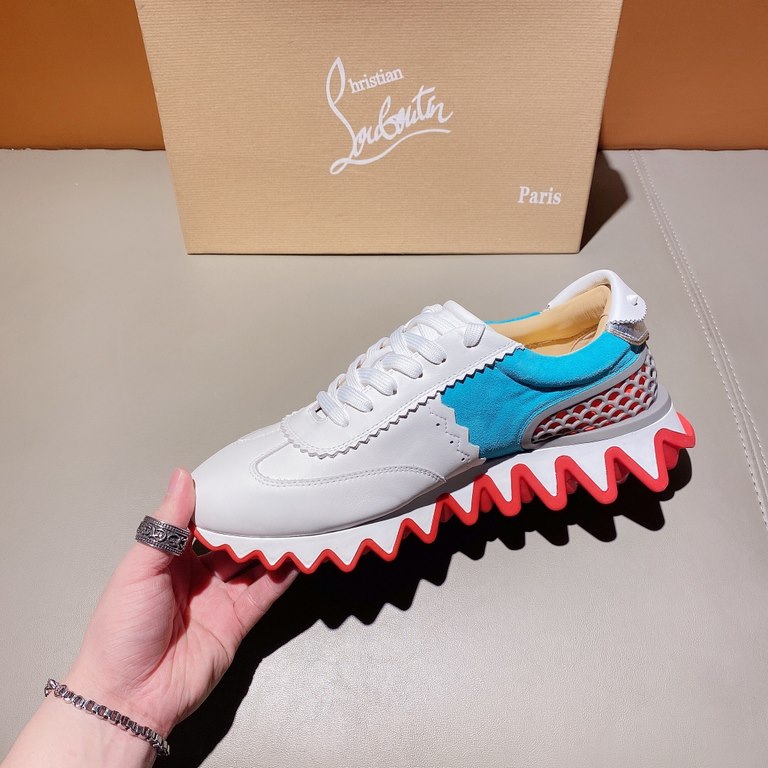 Counter qualityCL willow nail couple models red bottom shoes, christian louboutin christian louboutin christian louboutin original outsole original open mold   Upper using brushed cowhide   breathable mesh Silk sheeps