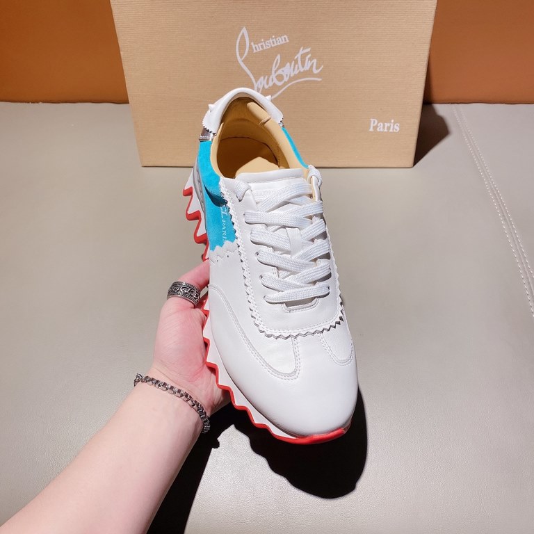 Counter qualityCL willow nail couple models red bottom shoes, christian louboutin christian louboutin christian louboutin original outsole original open mold   Upper using brushed cowhide   breathable mesh Silk sheeps