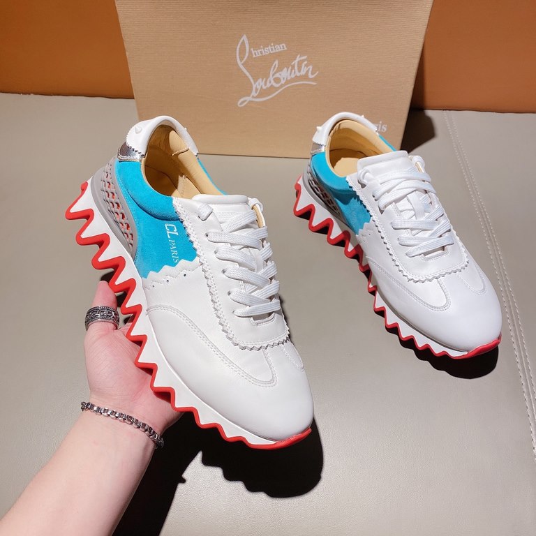 Counter qualityCL willow nail couple models red bottom shoes, christian louboutin christian louboutin christian louboutin original outsole original open mold   Upper using brushed cowhide   breathable mesh Silk sheeps