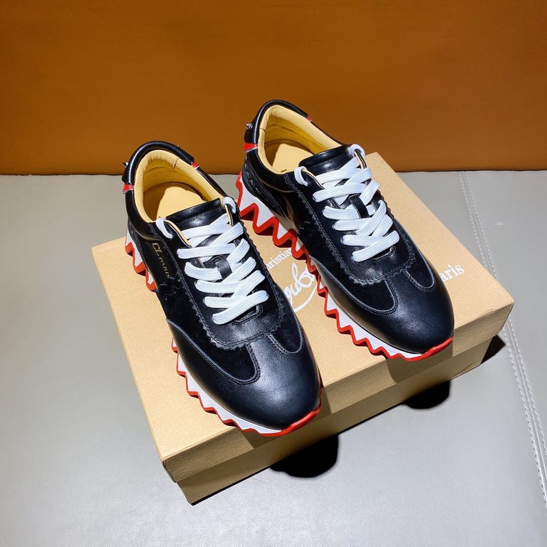 Counter qualityCL willow nail couple models red bottom shoes, christian louboutin christian louboutin christian louboutin original outsole original open mold   Upper using brushed cowhide   breathable mesh Silk sheeps