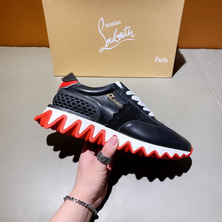 Counter qualityCL willow nail couple models red bottom shoes, christian louboutin christian louboutin christian louboutin original outsole original open mold   Upper using brushed cowhide   breathable mesh Silk sheeps