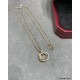 V gold material Cartier trumpet triple ring necklace with diamonds, another classic, ring set Perfect interpretation of symmetrical aesthetics Elegant and generous. Wearing comfort is high It is not easy to hook to the i