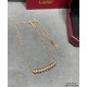 V gold plated 1.0 imitation gold Cartier CNC bullet necklace with diamonds    The two sides of the small willow nails can be free to shake, very personalized one. Eternal classic Very hot in recent years High-end Micro-s