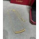 V gold plated 1.0 imitation gold Cartier CNC bullet necklace with diamonds    The two sides of the small willow nails can be free to shake, very personalized one. Eternal classic Very hot in recent years High-end Micro-s