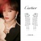 sold crazy star hot    Cartier Cartier Series Jewelry sexy three-dimensional SOLEIL fashion full of diamonds spotted panther tassel emerald stud earrings shipped   stars with the same paragraph, beautiful and beautiful e