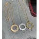 V gold plating 1.0 imitation gold CNC high version Cartier LOVE glossy big cake necklace   real shot   high-end customized    look at the chain plate to see the engraving, and then look at the workmanship original replic