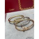 V gold plated 1.0 micro gold DB original lettering CNC version Cartier rough version head and tail diamond studs bracelet       Cartier Cartier Juste un Clou studs bracelet Classic work Three colors complete Couples Gift