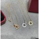 V gold plated imitation gold CNC open version Cartier classic round flat double ring necklace can be worn on both sides   real shot   high-end customized    look at the chain plate to see the engraving, and then look at 