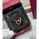 V gold plated imitation gold CNC open version Cartier classic round flat double ring necklace can be worn on both sides   real shot   high-end customized    look at the chain plate to see the engraving, and then look at 