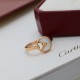 Cartier Amulette ring Inlaid with white mother-of-pearl S925 sterling silver Engraved logo Plated 18k champagne gold color [Finished sterling silver version]   [925 Cartier Amulette ring ! Cartier Amulette de Cartier col