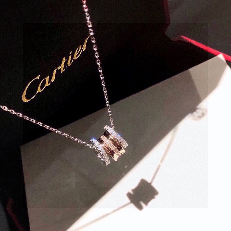 Cartier Cartier Classic Three Rings Passepartout Necklace S925 Sterling Silver Plated 18k Gold Imported simulated diamonds High-grade color separation plating Can be detached to match with [color] one equal to the N neck