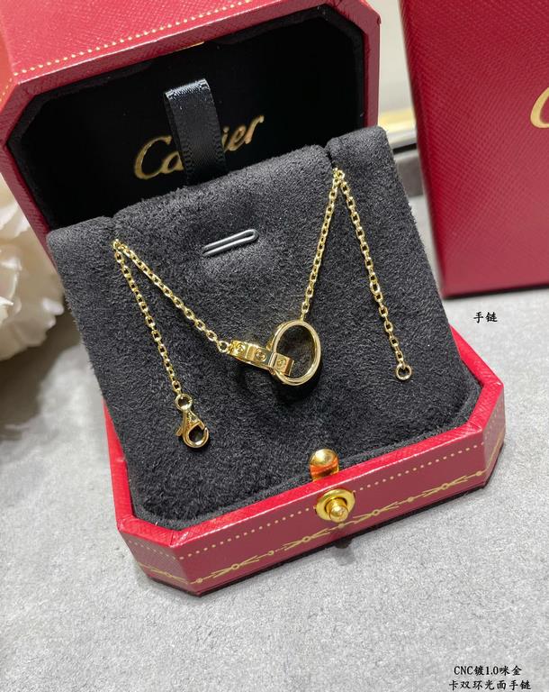 V gold plating 1.0 imitation gold CNC high version Cartier classic double ring glossy bracelet   real shot   high-end custom    look at the chain plate to see the engraving, and then look at the workmanship Original repl