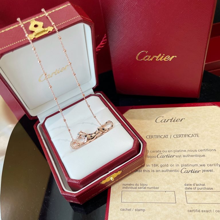 Cartier Cartier necklace 11 leopard spotted leopard necklace out of the classic aristocratic model, luxury full of diamonds caressing leopard design Exclusive real shot   Heavy industry to create a perfect replica of the