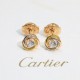 Cartier Small tri-color triple hoop earrings. Out of stock S925 sterling silver material Seiko version   [925] with flying saucer earbuds Exquisite and small hundred with explosive models