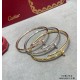 V gold plated 1.0 imitation gold Size 16.17. CNC pair plate Cartier fine plate glossy hollow tube studded bracelet, three colors complete