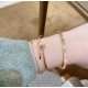 V gold plated 1.0 imitation gold Size 16.17. CNC pair plate Cartier fine plate glossy hollow tube studded bracelet, three colors complete