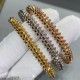 V gold plated 1.0 imitation gold Cartier CNC pair version of bullet bracelet, the most popular one    Both sides of the small willow nails can be free to shake, very personalized one. Eternal classic Very hot in recent y