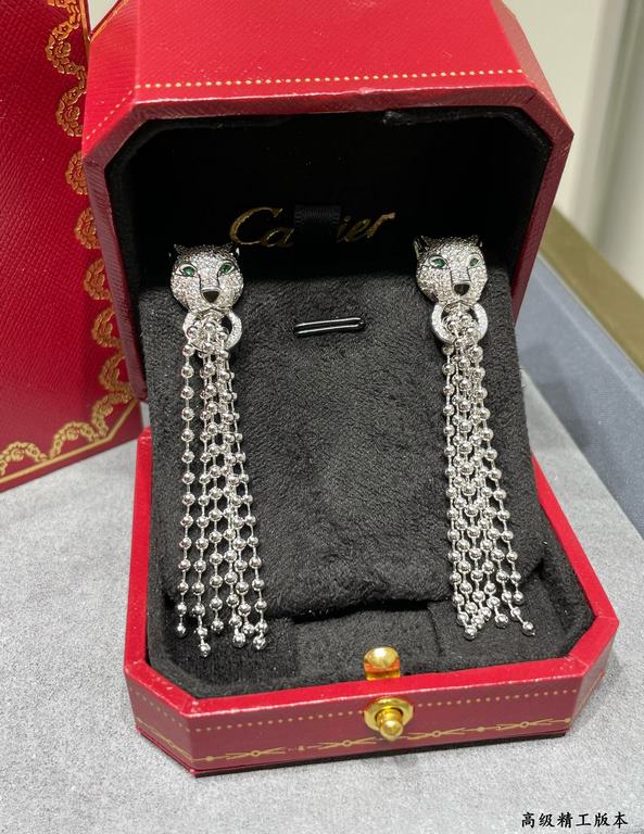 (Theme New Year's wealth) Asian gold material Cartier rice grain leopard earrings, super domineering leopard, each product teacher Fu carved carefully carving Present the most perfect product! Absolute poison level!