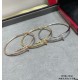 V gold plated 1.0 imitation gold Size 16.17. CNC pair plate Cartier fine plate glossy hollow tube studded bracelet, three colors complete