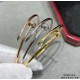 V gold plated 1.0 imitation gold Size 16.17. CNC pair plate Cartier fine plate glossy hollow tube studded bracelet, three colors complete