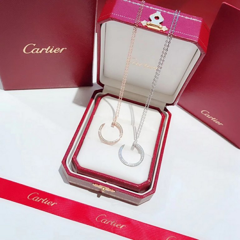 Cartier Cartier 925 Sterling Silver Necklace with Diamonds and Nails Back Polished Counterfeit Selected German Imported Electroplated Thick Gold Ultra Beautiful