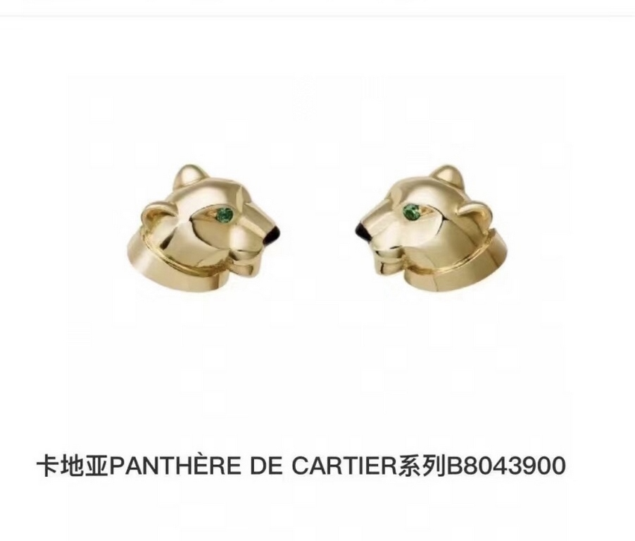 Luxury Cartier leopard earrings Cartier earrings without diamonds version Hot models The highest version on the market! Counter 11 style open mold 925 sterling silver pin Counter original version of the same sub gold mat