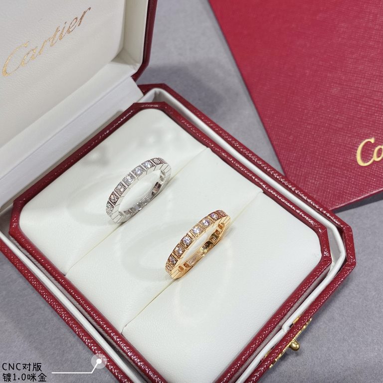 V gold plated with mickey gold.  Yardage 5678 Only Premium Finished Cartier Spaced Row Diamond Ring   Each stone on the ring is hand set Refractive refractive index visible to the naked eye   V-gold with 1.0 micronized g