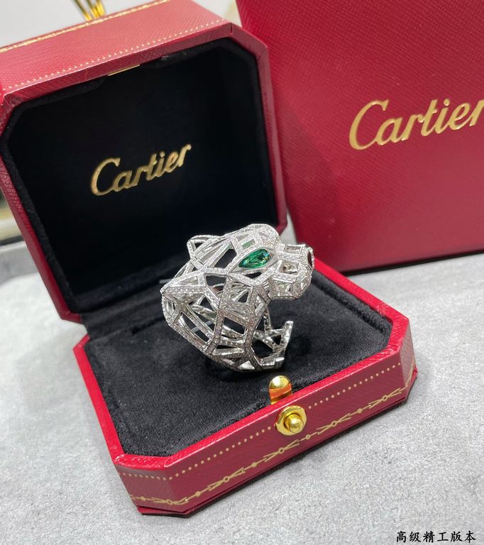 V gold plated mimic gold code 678. cartier skeletonized leopard ring   super dominant leopard ring! Men's and women's universal, electroplated 18K mimi gold plus each product teacher master carved carefully to present th