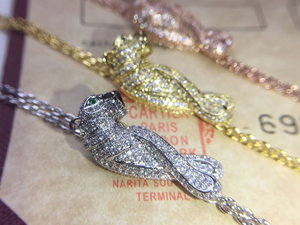 Luxury leopard head bracelet] Cartier Cartier [strong] 11 leopard full diamond bracelet shipping    Classic aristocratic model, luxury full diamonds caressing leopard design    Exclusive real shot   Sub-gold plating 18k 