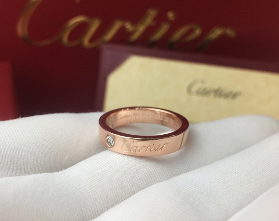 Cartier Cartier Alphabet Logo Solitaire Ring   Classic Counter Logo Model The highest level in the market Original open mold Exclusive real shot [Love] Material Sub-gold plated 18k gold #6789 yards #Rose goldwhite gold