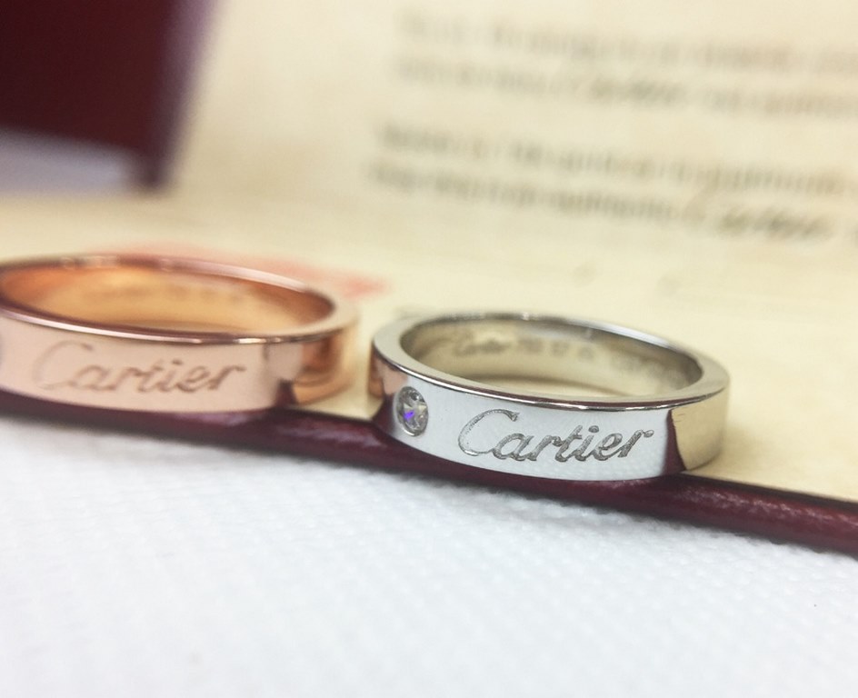 Cartier Cartier Alphabet Logo Solitaire Ring   Classic Counter Logo Model The highest level in the market Original open mold Exclusive real shot [Love] Material Sub-gold plated 18k gold #6789 yards #Rose goldwhite gold