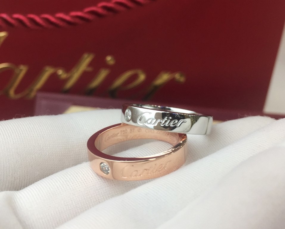 Cartier Cartier Alphabet Logo Solitaire Ring   Classic Counter Logo Model The highest level in the market Original open mold Exclusive real shot [Love] Material Sub-gold plated 18k gold #6789 yards #Rose goldwhite gold