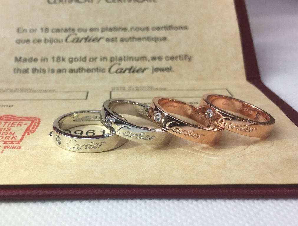 Cartier Cartier Alphabet Logo Solitaire Ring   Classic Counter Logo Model The highest level in the market Original open mold Exclusive real shot [Love] Material Sub-gold plated 18k gold #6789 yards #Rose goldwhite gold