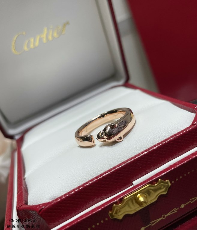 V gold plated mimic gold code 5678. cartier CNC fine version light gold leopard ring   super dominant leopard ring! Unisex, Leopard   Couple's model, Electroplated 18K mimic gold Plus each product teacher carved and engr