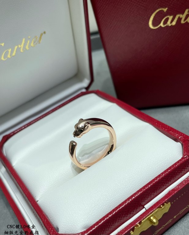 V gold plated mimic gold code 5678. cartier CNC fine version light gold leopard ring   super dominant leopard ring! Unisex, Leopard   Couple's model, Electroplated 18K mimic gold Plus each product teacher carved and engr