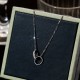 Diamond-set double ring necklace in 925 silverThe classic Cartier Love thousand hammers immortalizedSimple atmospheric screw cap design, the entire series is suitable for unisex, this thin men's belt is not too short and