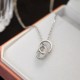 Diamond-set double ring necklace in 925 silverThe classic Cartier Love thousand hammers immortalizedSimple atmospheric screw cap design, the entire series is suitable for unisex, this thin men's belt is not too short and